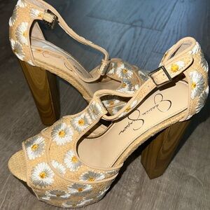 Jessica Simpson sunflower heels